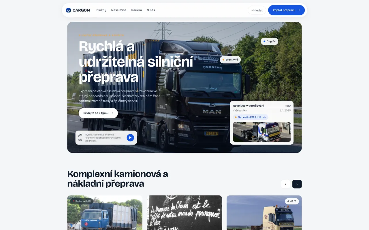 Cargon — náhled webu